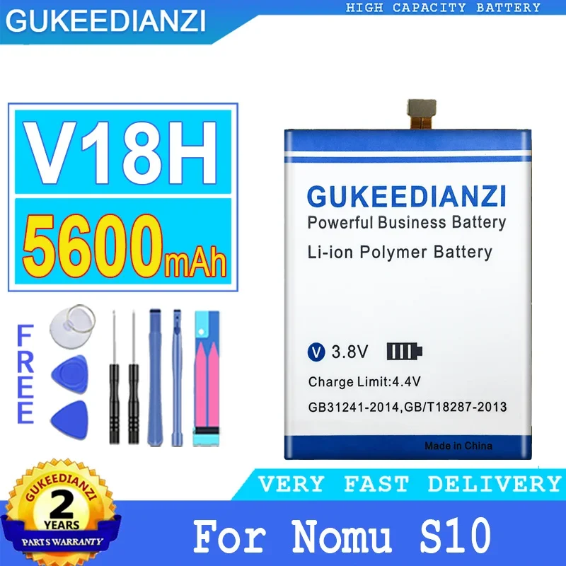 

5600mAh GUKEEDIANZI Battery V18H For Nomu S10 Big Power Bateria