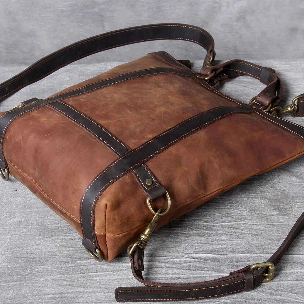 S.WORKER Vintage Echtleder-Rucksack Laptop-Tasche Lässige Crazy-Horse-Leder-Schultasche Outdoor-Reise-Weekender-Tasche – Detail 24