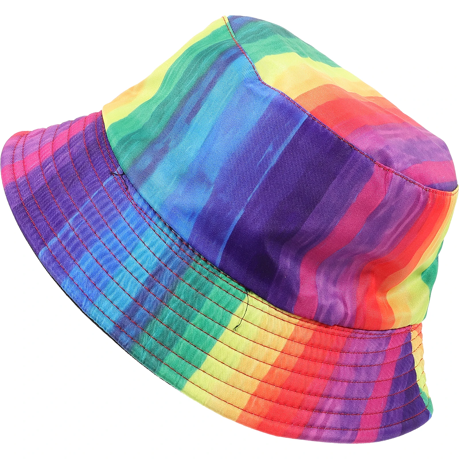 

Rainbow Colorblock Bucket Hat Pride Parade Accessory Colorful Festival Hats Cosplay Party Stage Performance GolfHat