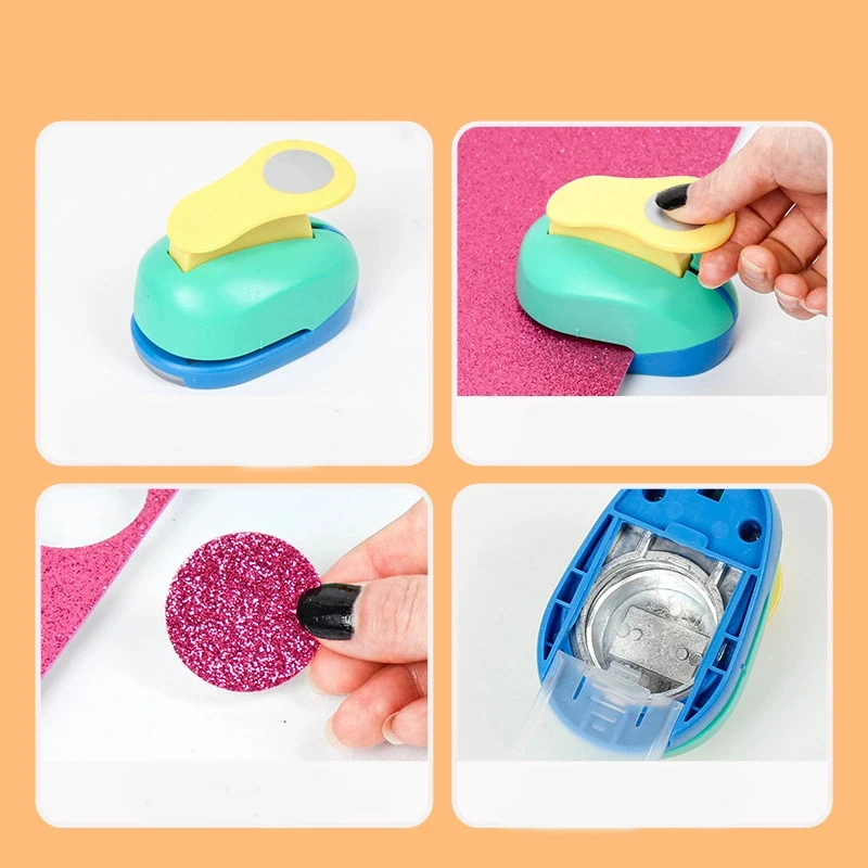 Assorted Circle Punch Set (8/16/25/38/50/75mm) - Vibrant Paper Craft Tool for DIY Scrapbooking & Card Making （Random Color）