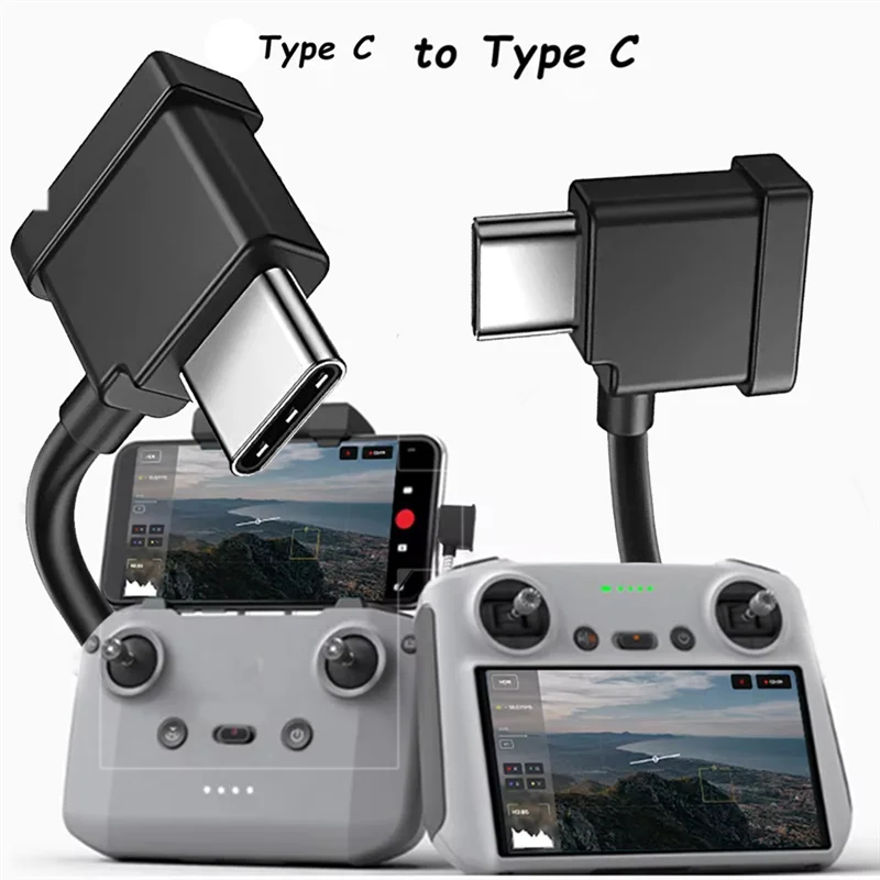 【Buy It-Now!】Data Cable Cord USB-C To Type-C 15Cm Right Angle Connector For DJI Mavic Air 2 Mini 2