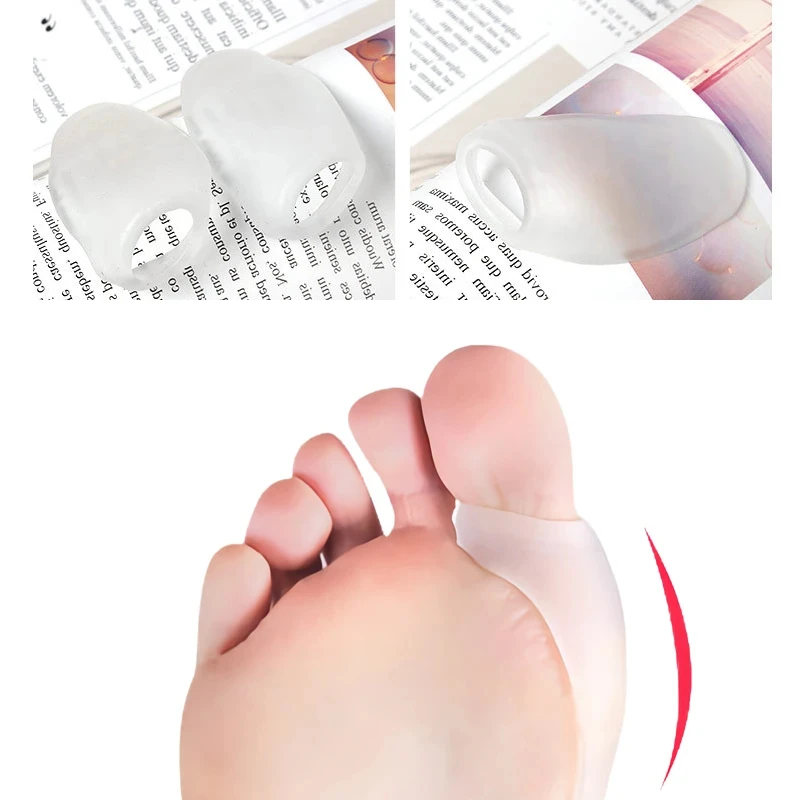 Silicone Hammer Toe Sobreposição Gel, Hallux Valgus Órtese, Ferramentas Separadores, Foot Care, Joanete, Pain Relief, Corrector, Corrector, 5 Pares