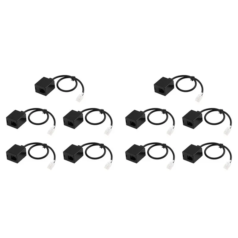 ABRI-10X RJ9 4P4C Male To Double Female Port Connector Headset Adapter Extension Cable Phone Adapter Cable