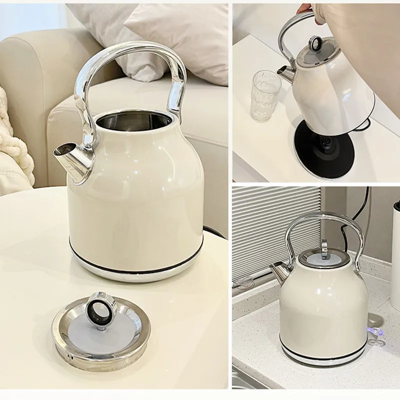 Stainless Steel 1700ML Electric Kettle Household Retro Water Boiling Kettle Fast Boiling Machine 220V