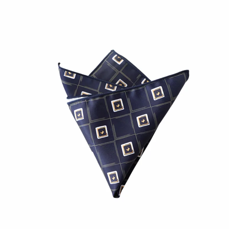 2025 nuevo pañuelo de lujo con estampado de puntos florales, pañuelo cuadrado de bolsillo, ropa Formal para hombre, pañuelo azul de negocios, pañuelo de seda simulado, toalla para traje