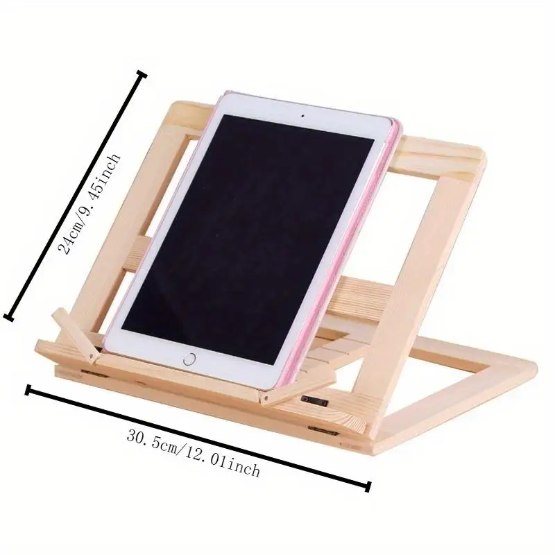1Pc Wooden Frame Reading Bookshelf Bracket Book Reading Bookend Tablet PC Support Music Stand Wood Table Drawing Easel