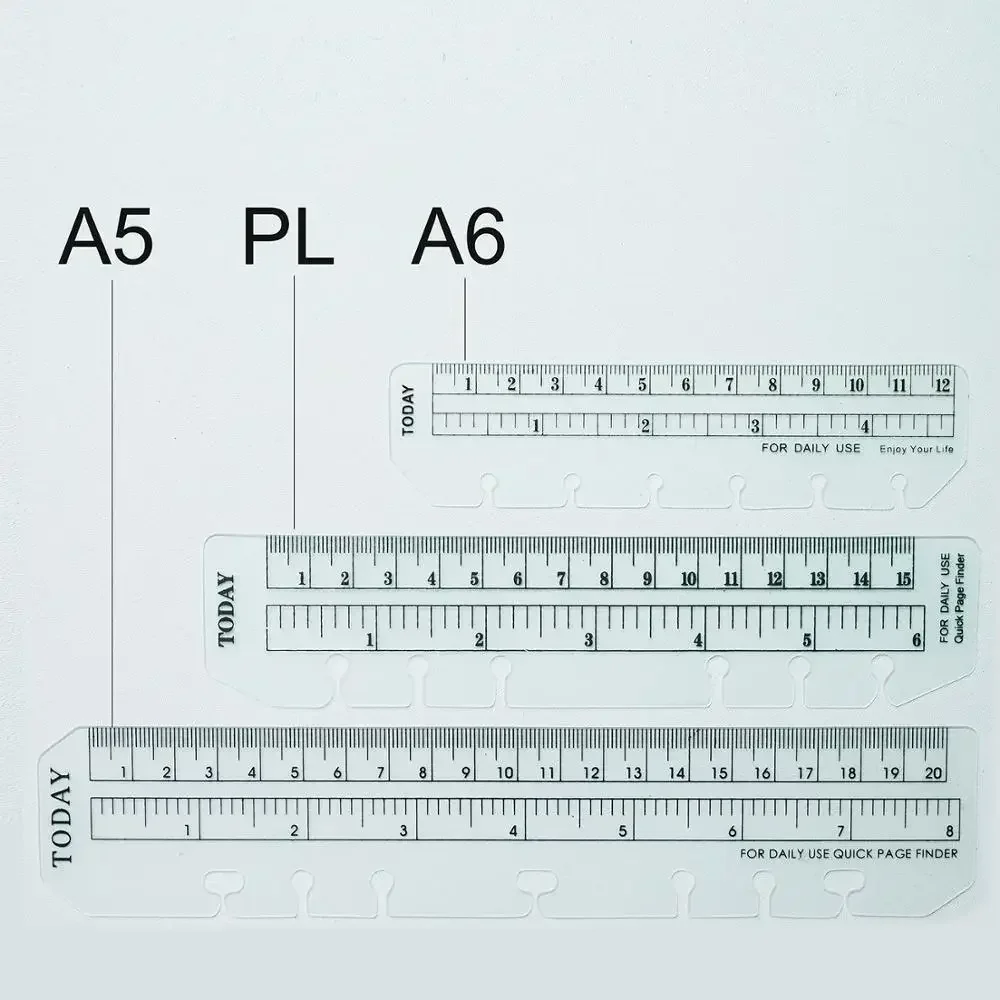 Règle de signet pour carnet à anneaux 6 trous A5, outil de dessin élastique personnel, partition en plastique souple pour carnet de croquis d'évaluation de licence