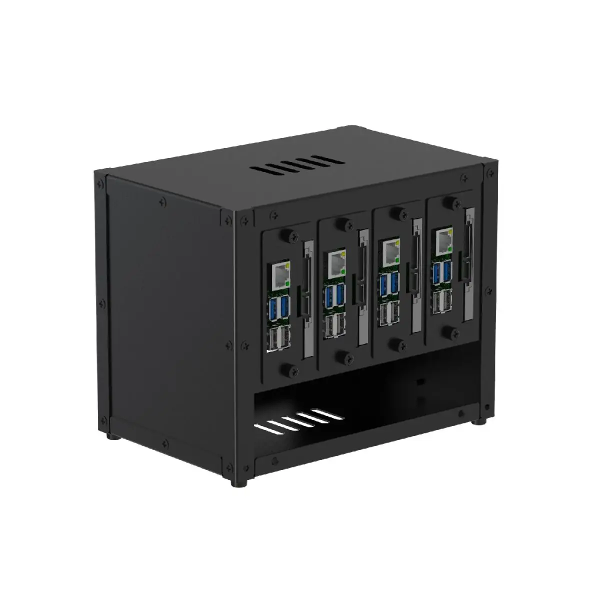 Gabinete completo atualizado UCTRONICS para cluster Raspberry Pi, com 4 suportes de montagem removíveis para Pi 4B, 3B +/3B e outros