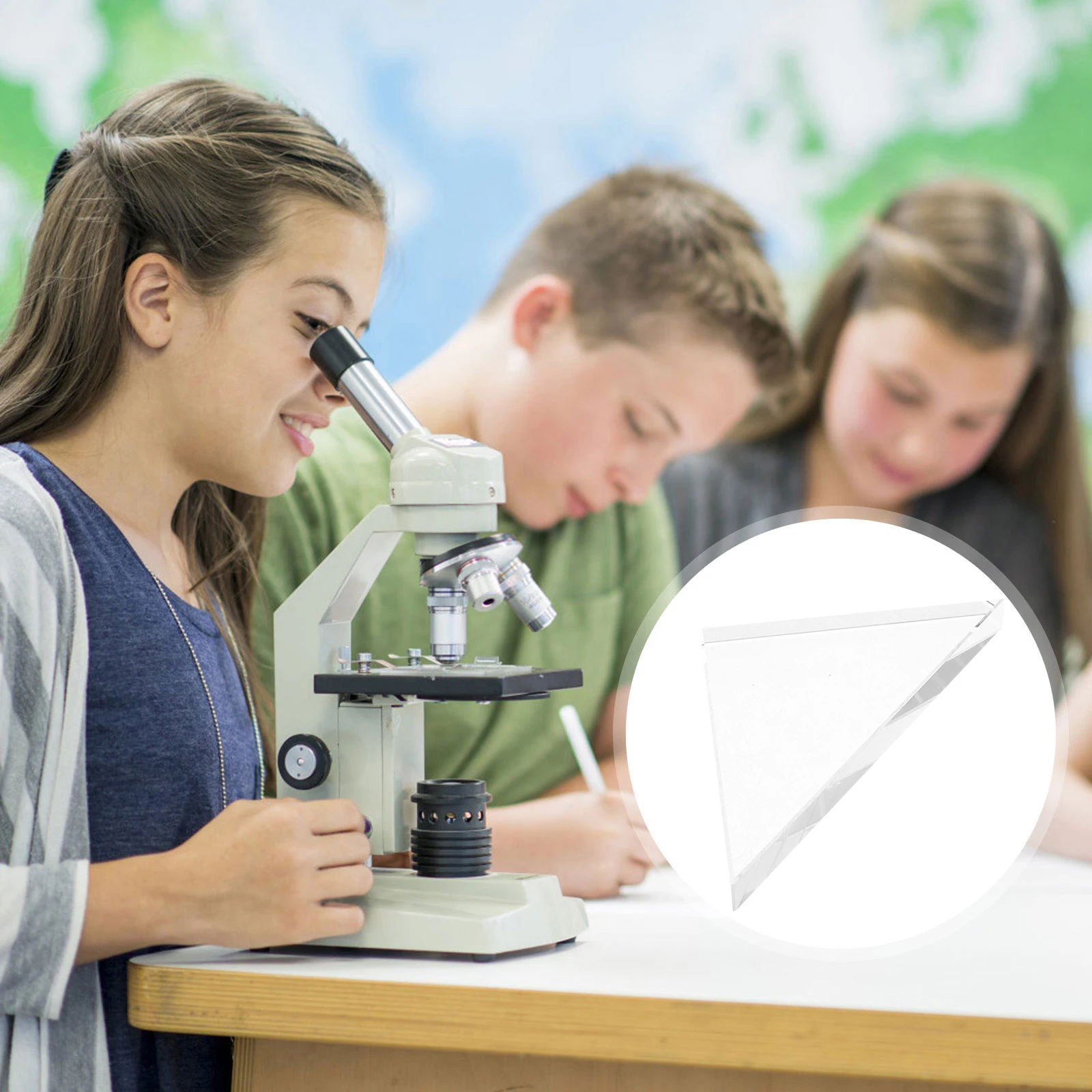 Triangular Lens Classroom Glass Prism Light for School Clear Photography Teaching