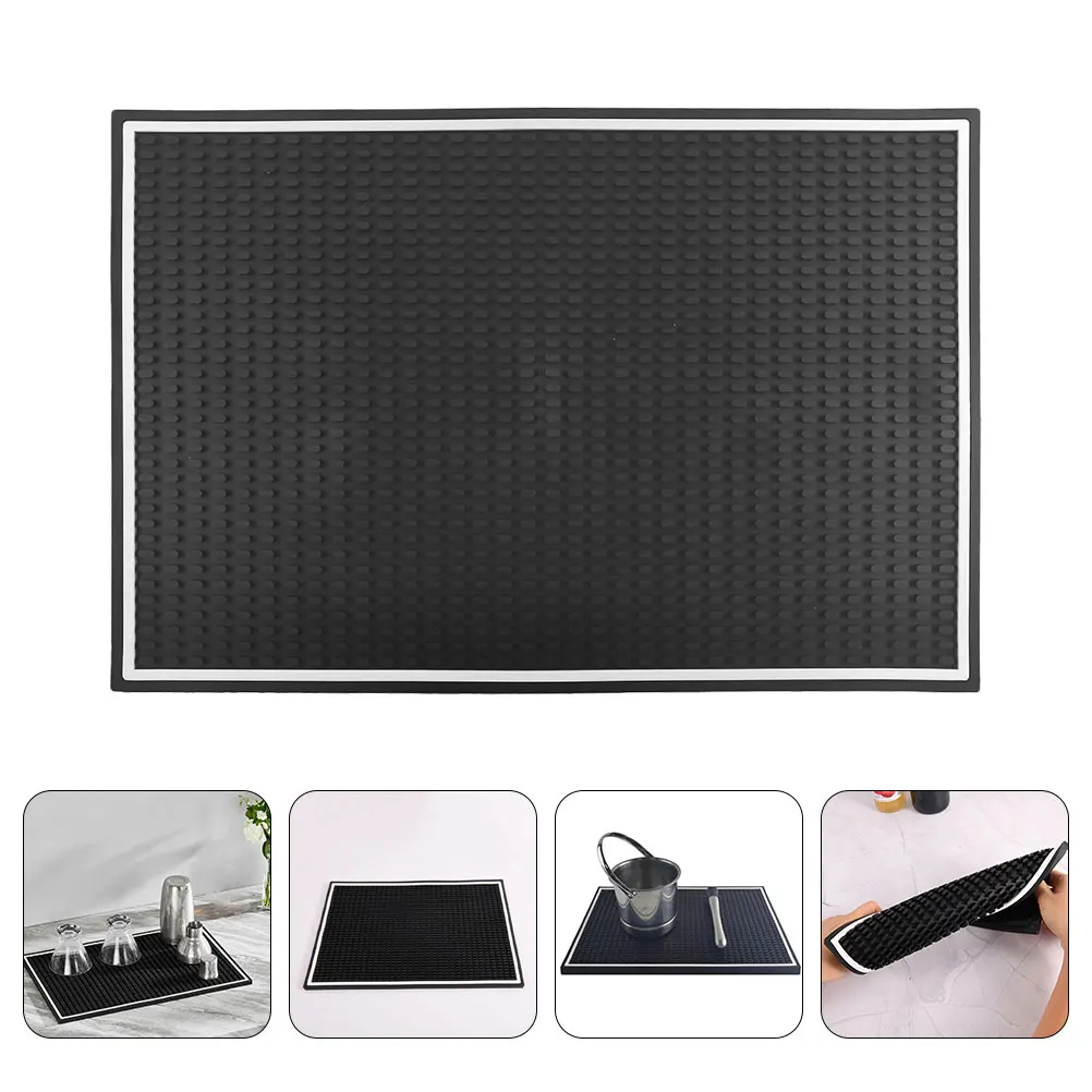 

Anti-slip Drain Mat Coffee Spill Pads for Maker Placemat Station Accessories Black