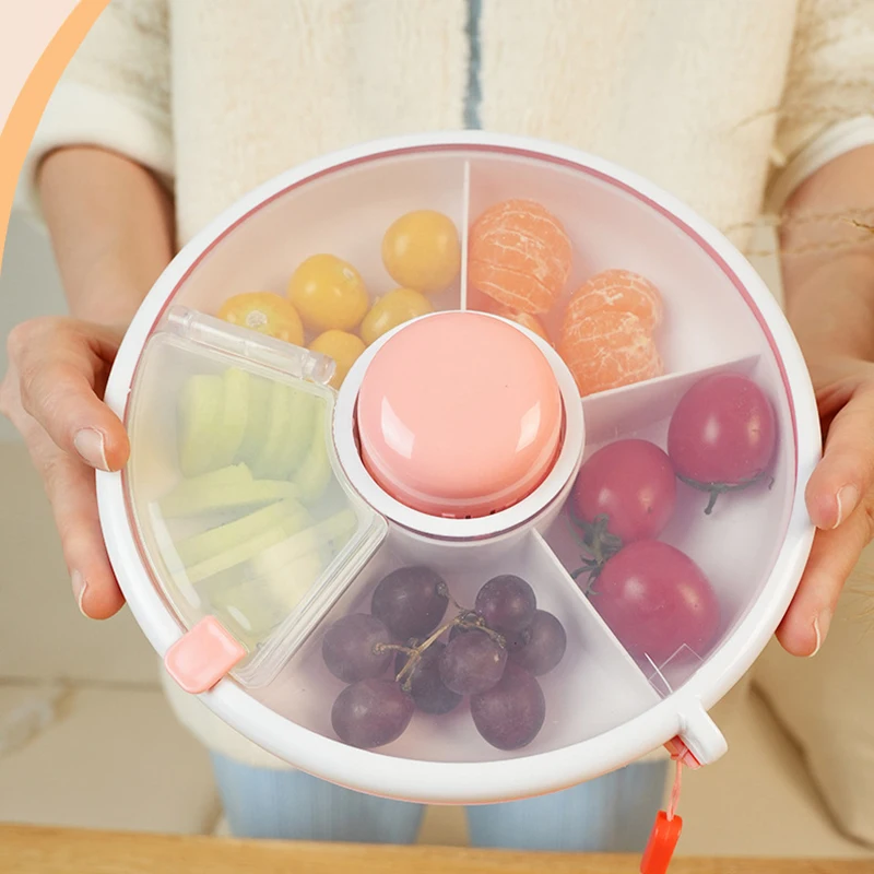 Rotating Snack Container Kids Snack Spinner Bundle Candy Box Portable Snack Storage Box Table Melon Seed Plate Storage Boxes