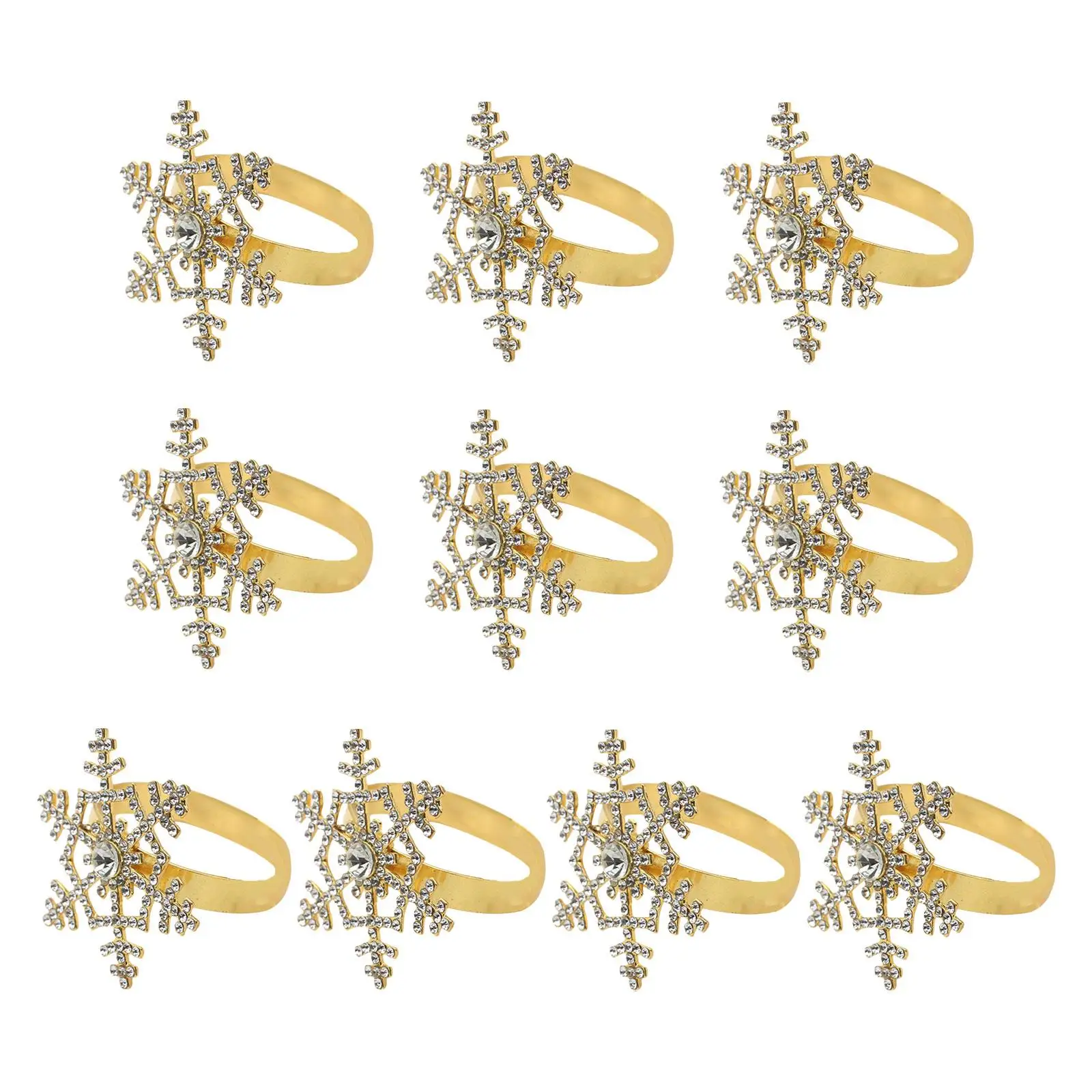 Metal Snowflake Napkin Rings Bulk 10 Pack Elegant Table Decor for Wedding Party Supplies