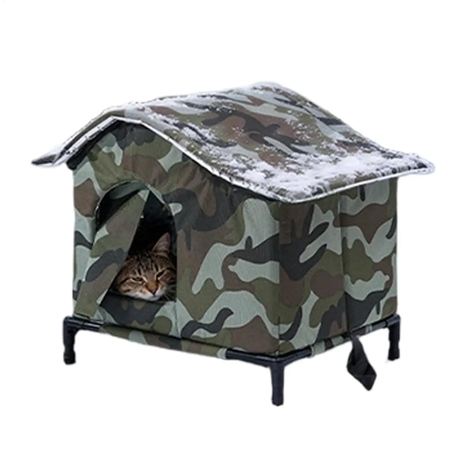 Outdoor Cat House Warm Bed Windproof Rainproof Waterproof Enclosed Pet Cave Houses Outdoor Cats With Mat For Kitten Sleeping