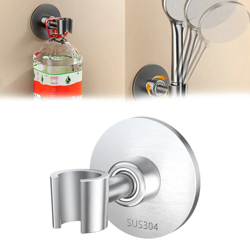 Adjustable Shower Head HolderStainless Steel Shower Bracket Fixed Shower Head Hanger Without Punching  Fixed Base Bracket