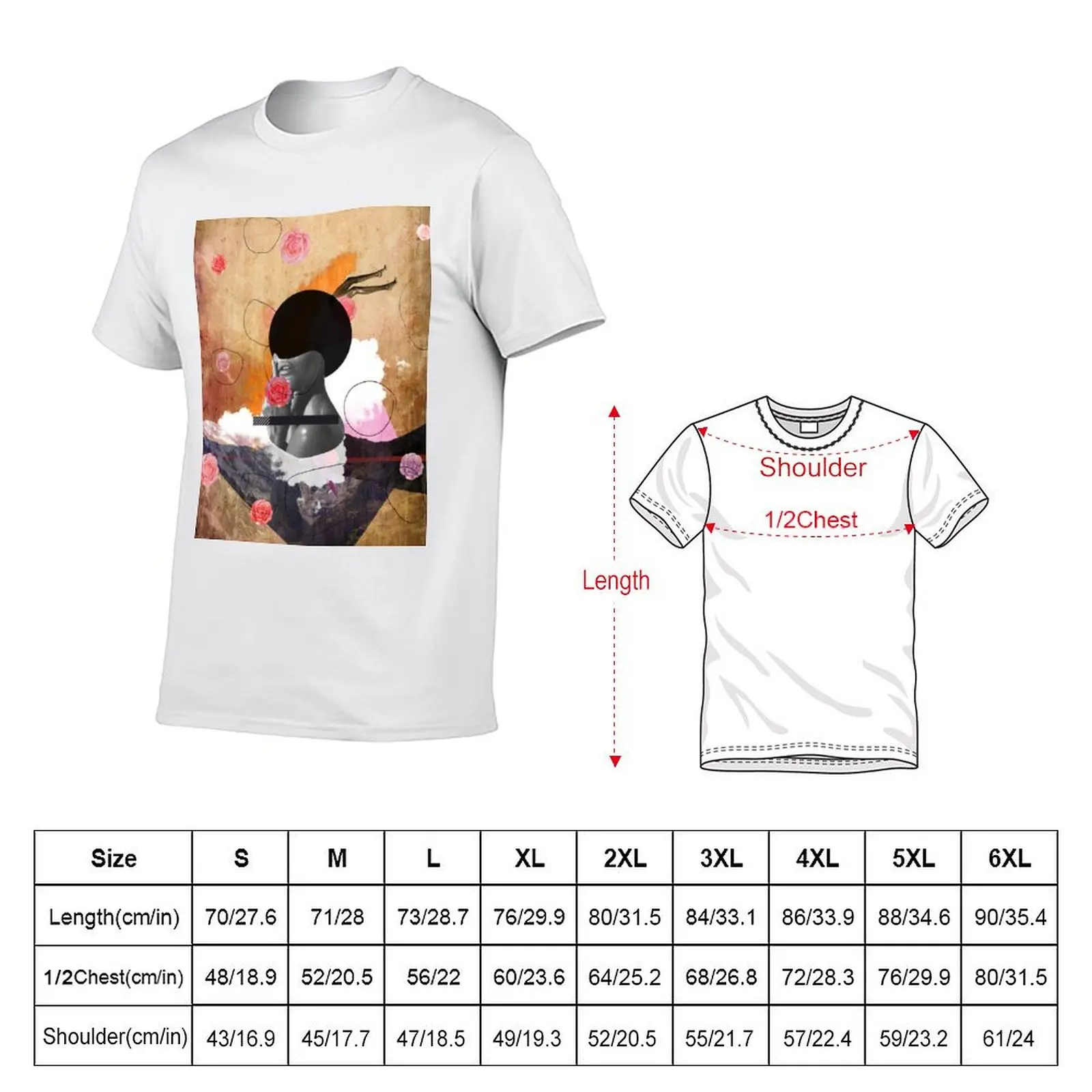 Contemporary fashionistas floral collage T-Shirt Casual Daily Wear Short Sleeve Top
