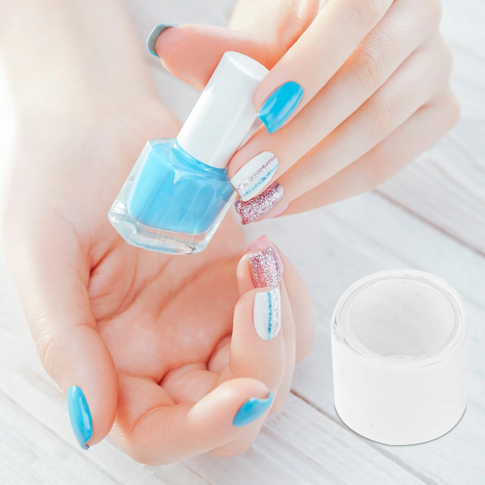 Nail Wrap Reinforce Tools 3x3x0.1cm Silk Material Adhesive Strip for Natural Nail Art Enhancement Professional Grade