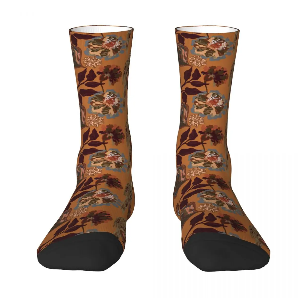 Flower And Bird Illustration (3) Sock Printed Man Polyester