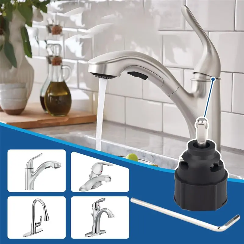 ABVC For Moen Single Handle Kitchen Lavatory Cartridge Replacement 1255 Model Includes Hex Wrench To Fix Leaks