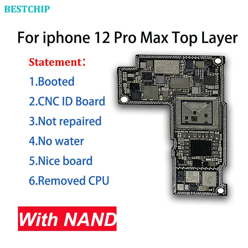 CNC CUT Motherboard For IPhone 12 Pro max Logic Board Polishing CPU AP RF Board for IPhone12  Switching CPU Baseband Cutting