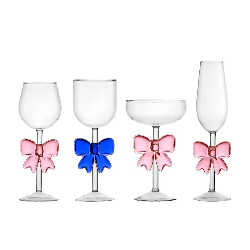 Creative Bowknot Wine Glass Red Glass Home Cocktail Champagne Glass White Sweet Wine Bar Banquet Utensils