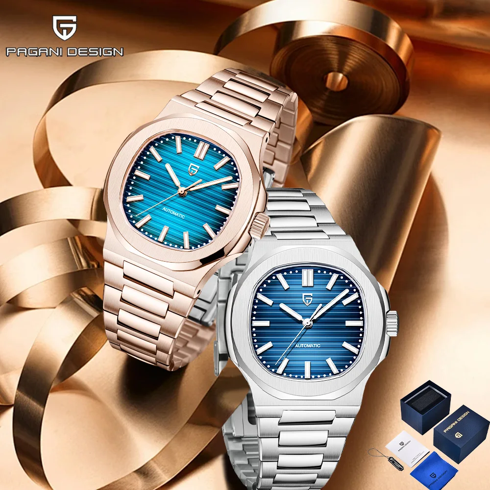 Relógio de Design Pagani 2026, Relógio Mecânico Masculino de Moda, Aço Inoxidável, Safira, Movimento ST6, Relógio Automático Masculino com Caixa de Presente Elegante