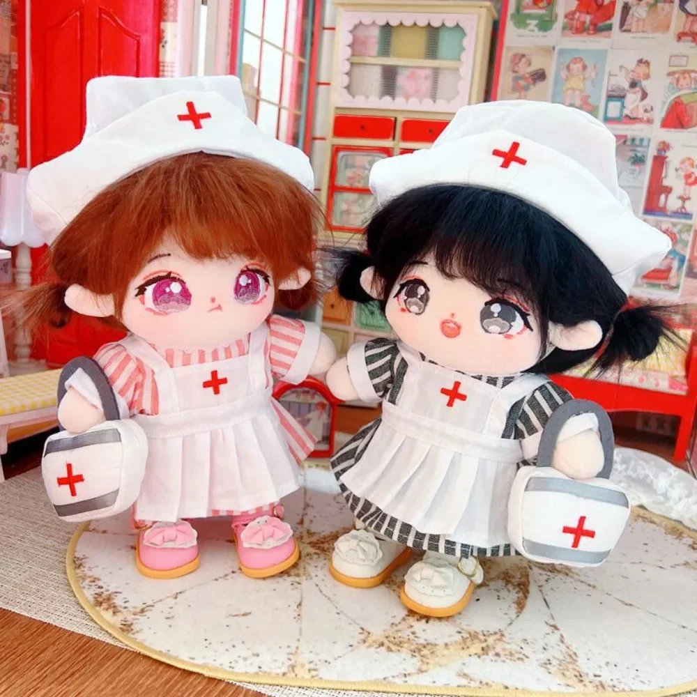 Nurse Dress Set 20CM Cotton Doll Clothes Replacement Princess Shoes Stuffed Doll Plush Suit Outfit Mini Plush Toys Clothes