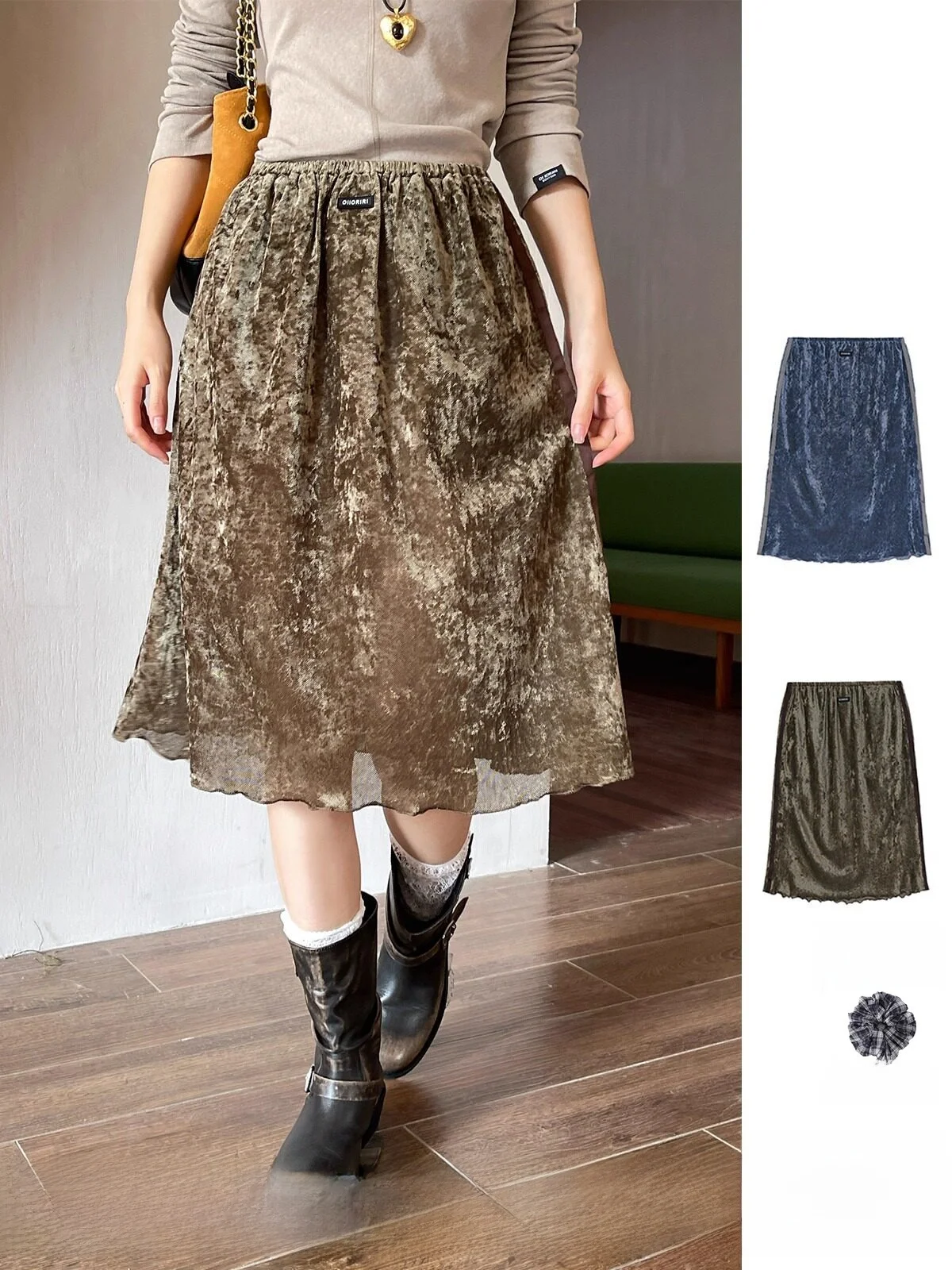 

Retro Brand Me f Skirt High Waist A-Line Skirt Polyester Blend Daily Wear Ladies' Faion Buy Hand Store