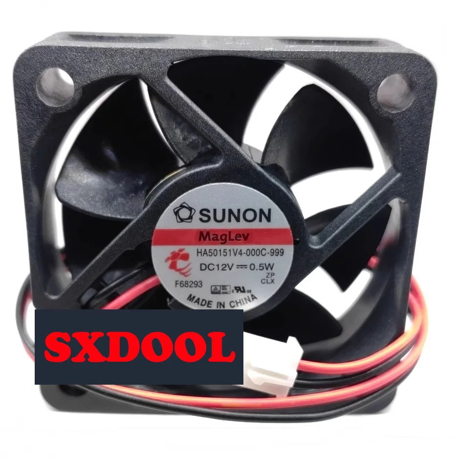 พัดลม Sunon HA50151V4-000C-999 50mm 5cm, 50X50X15mm ระบายความร้อนแบบไม่มีแปรงถ่าน DC 12V 0.5W 5015