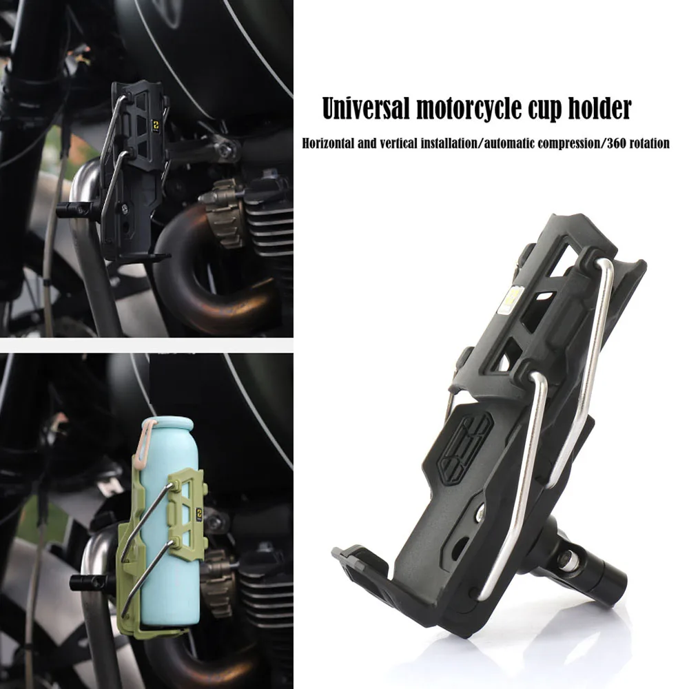 

Universal Motorcycle Black Cup Holder For 25-71mm Diameter Rod Water Bottle Holder Mount Cup Stand For 58mm-78mm Kettles