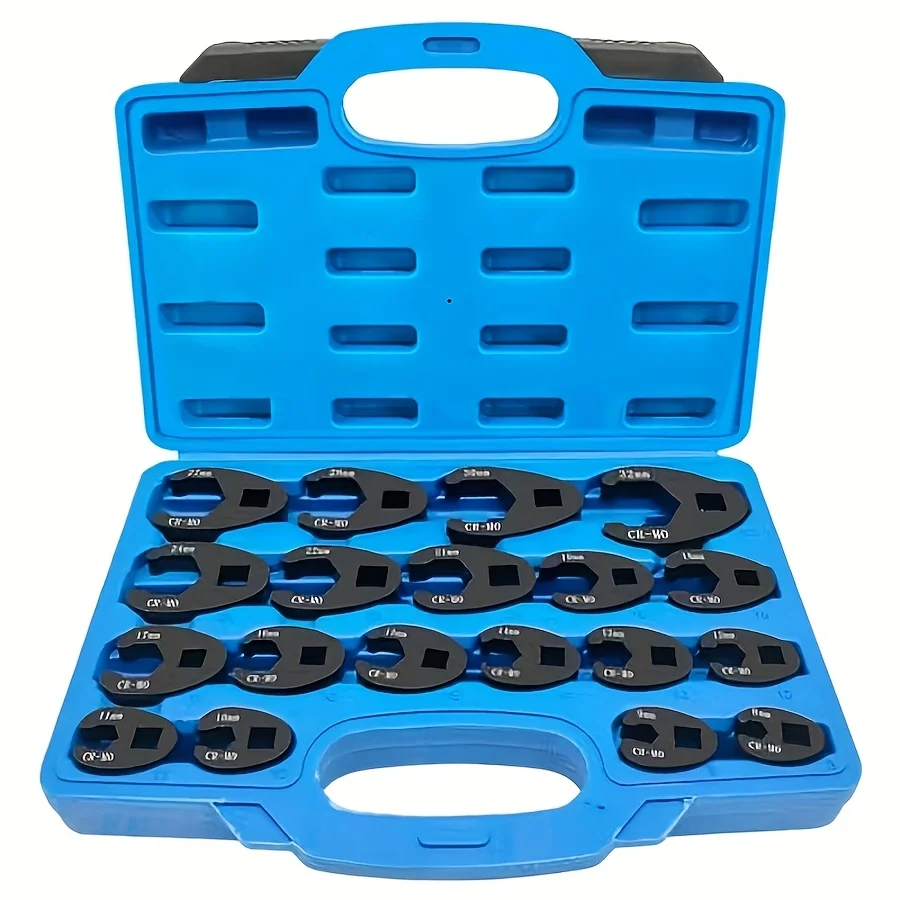 This Is a 19pcs Metric Tool Set of Jumbo Crowfoot Flare Nut Wrenches, Designed for 3/8 Inch And 1/2 Inch Drive Ratchets, with Sizes Ranging from 8 to 32 Mm.Or 30pcs E-Type Wrench - -Shaped