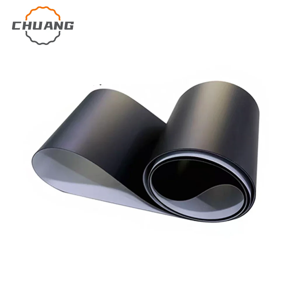 Perimetro in PVC: 4500-4950 mm Larghezza: 100 mm -400 mm Nastro trasportatore per trasmissione industriale in PVC nero (dimensioni personalizzabili)