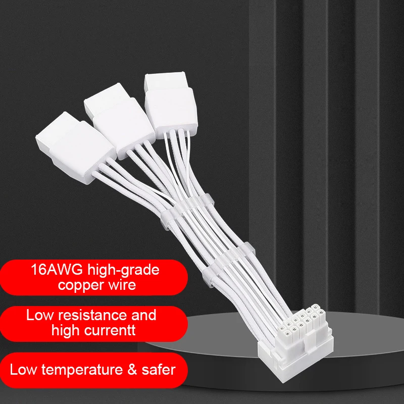 RGEEK 12VHPWR 3 * 8PIN to 16PIN (12+4Pin) Graphics Card Cable GPU Extension Cable, compatible old PSU with new GPU