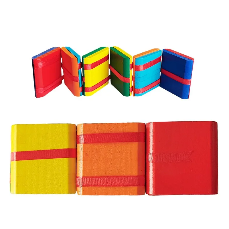 Lustige Kinder Holz pädagogische Farbe kognitive Spielzeug umdrehen visuelle Fehler Spielzeug Zaubershow umdrehen Bausteine Party Geschenk – Detail 8