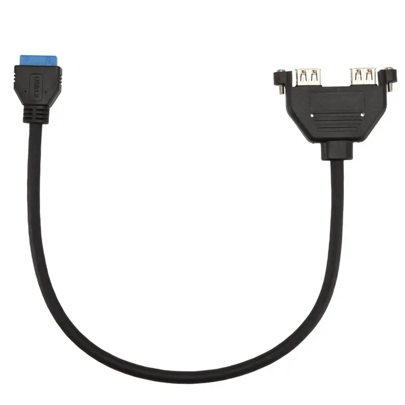 N34R-For PCI Slot Plate Bracket Motherboard Cord Wire For PC 19Pin To 2 Port USB 3.0 Front Panel Adapter Header Connector Cable