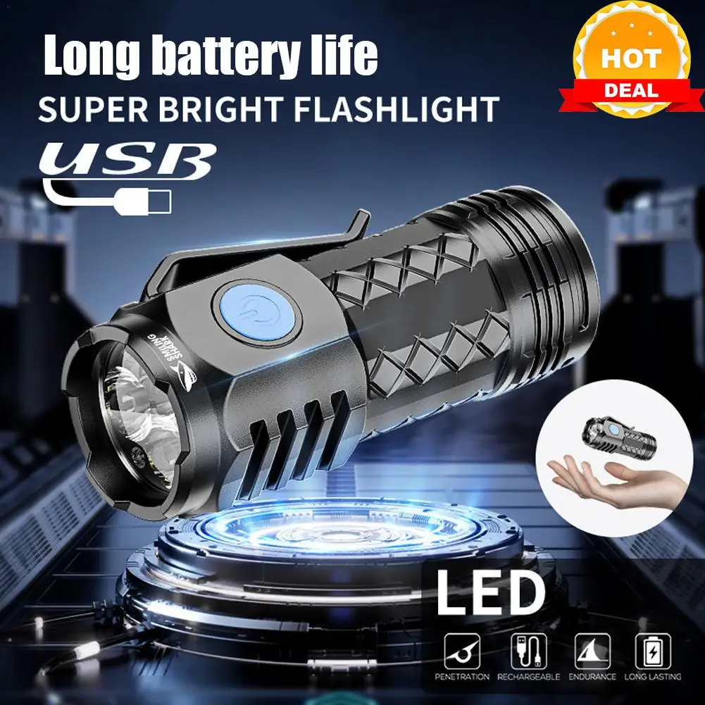 

Flash Super Power Flashlight Flashlight Strong Light Rechargeable Super Bright Portable For Cycling Fishing Camping