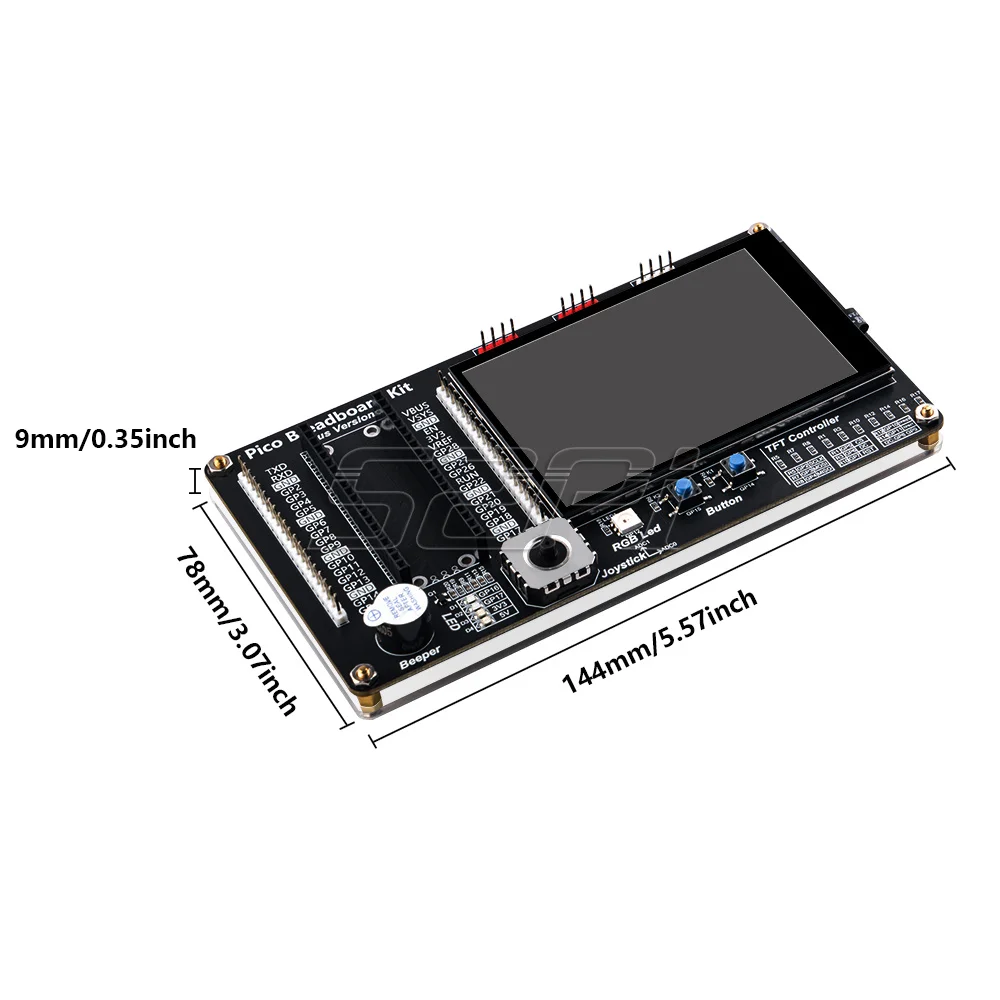 Raspberry Pi Pico /Pico W Breadboard Kit with 3.5 Inch Touch Screen Display LED Indicator