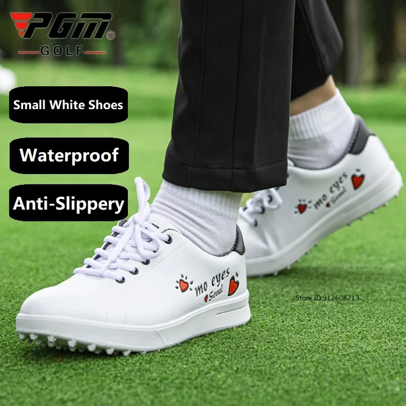 

Pgm Women Soft Golf Shoes Lace Up Lightweight Golf Spikeless Sneakers Non-Slip Waterproof Golfer Shoes Lady Walking Footwear
