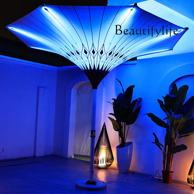 Outdoor shade Garden umbrella,  sun umbrella Outdoor hotel swimming pool Beach LED outdoor umbrella with light
