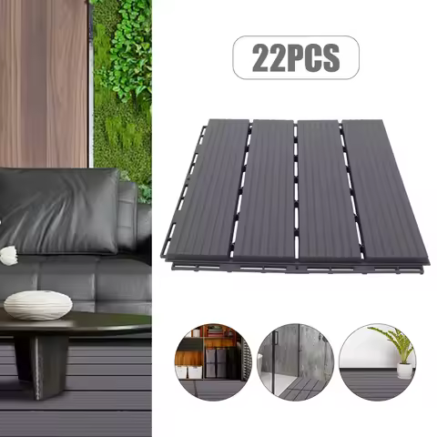 22 Pack Outdoor Patio Deck, Deck Flooring Tile Garden Balconies Flooring Interlocking Decking Tile, 12*12 In