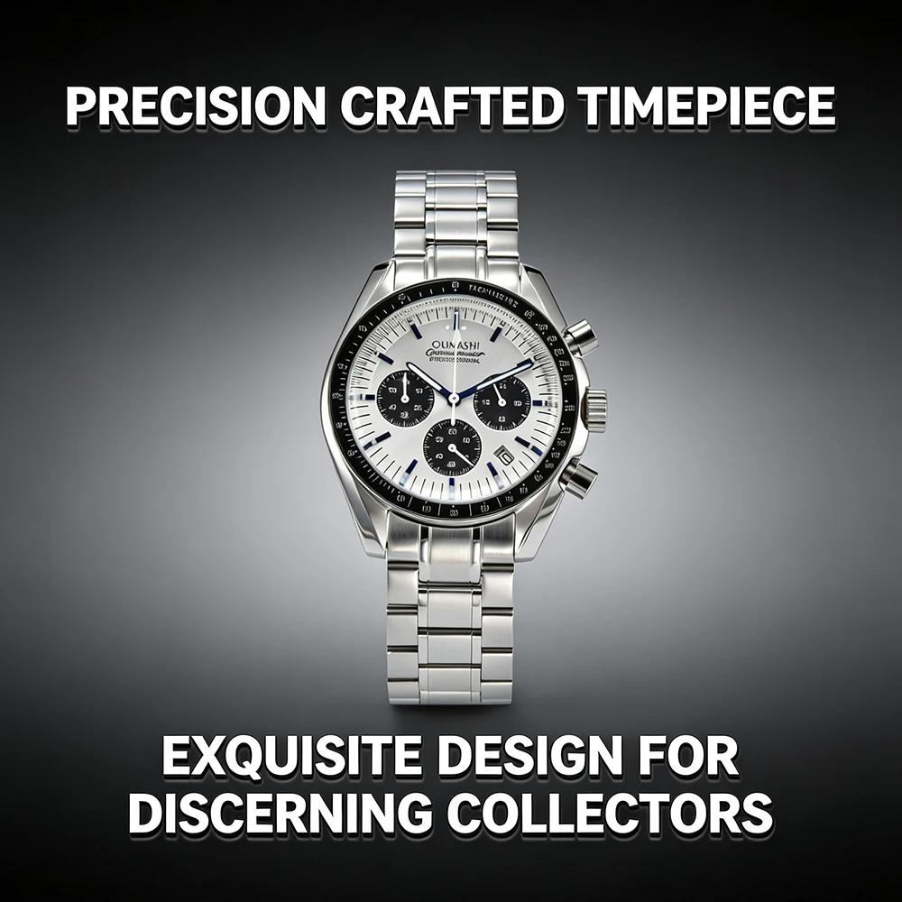 

OUMASHI 42mm Men's Watches VK63 Quartz Watch For Men VK63 Chronograph Movement Stainless Steel Case Strap Customizable Logo