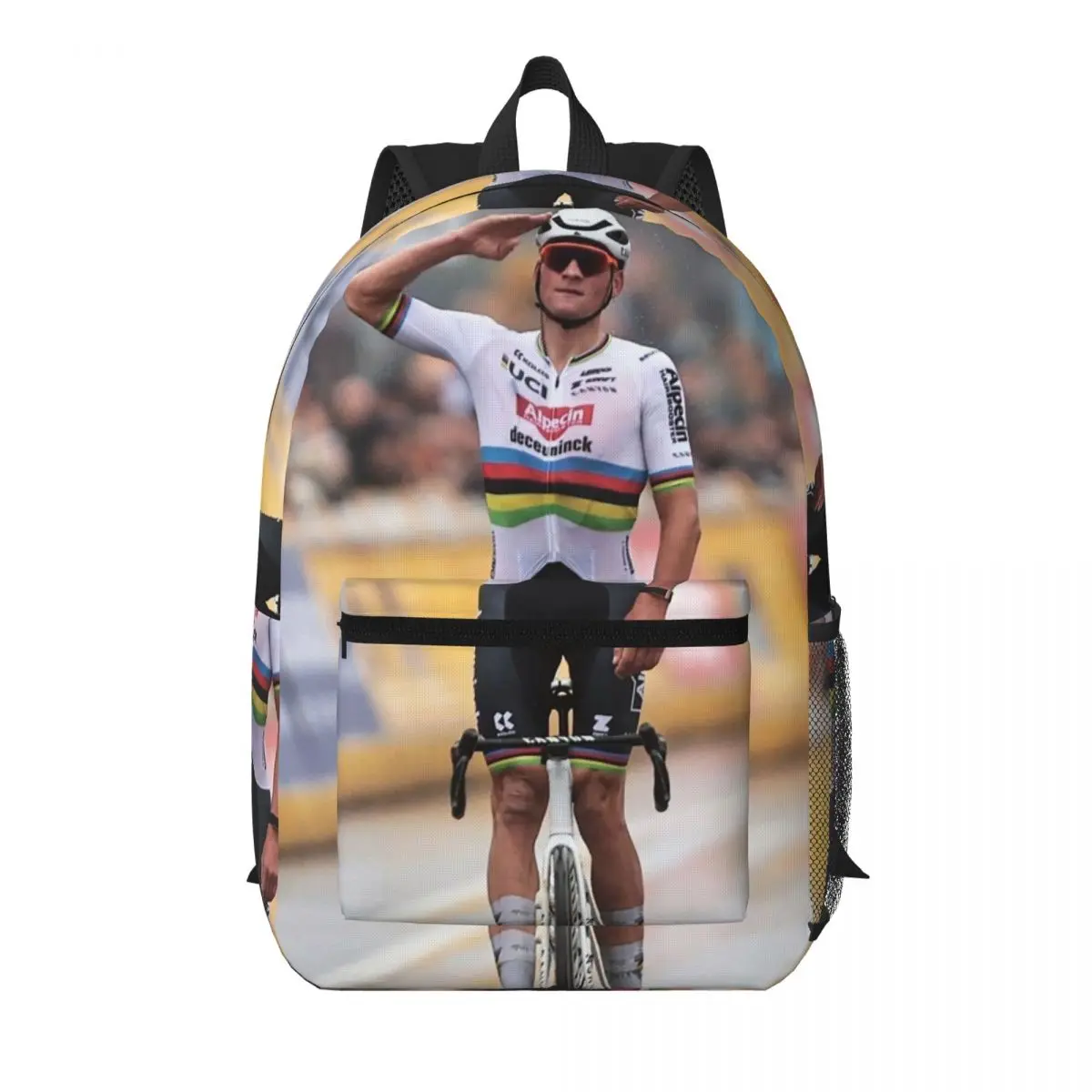Mathieu Van Der Poel Cyclist MVDP Dutch Cyclist College Student Backpack School Bag Hiking Travel Daypack for Boys Girls Bookbag