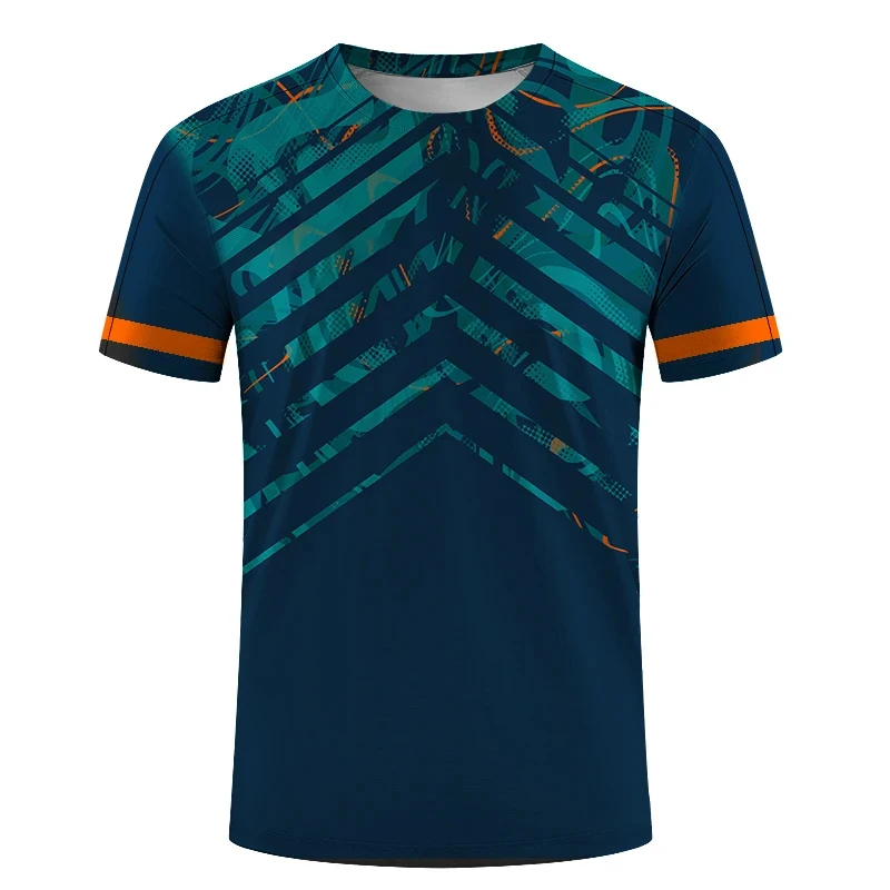 3D Casual Men Women Short-sleeved Badminton T-Shirt Table Tennis Clothing Competition Training Quick-drying Sportswear Male Tops