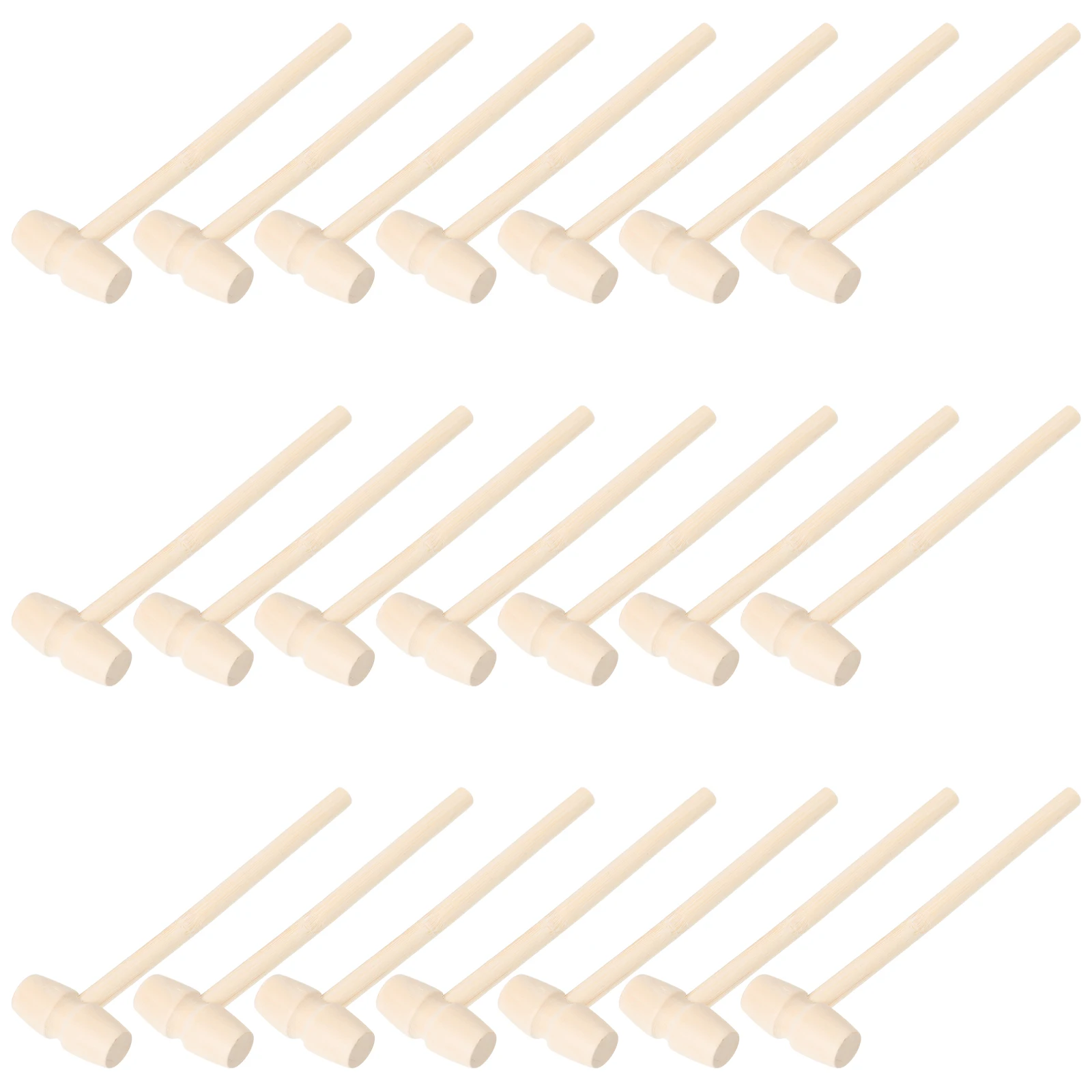 

50pcs Wooden Hammer Mini Mallet Toys Kids Toddler AntiFall Beige Crafted Sturdy Longlasting Motor Skills Coordination