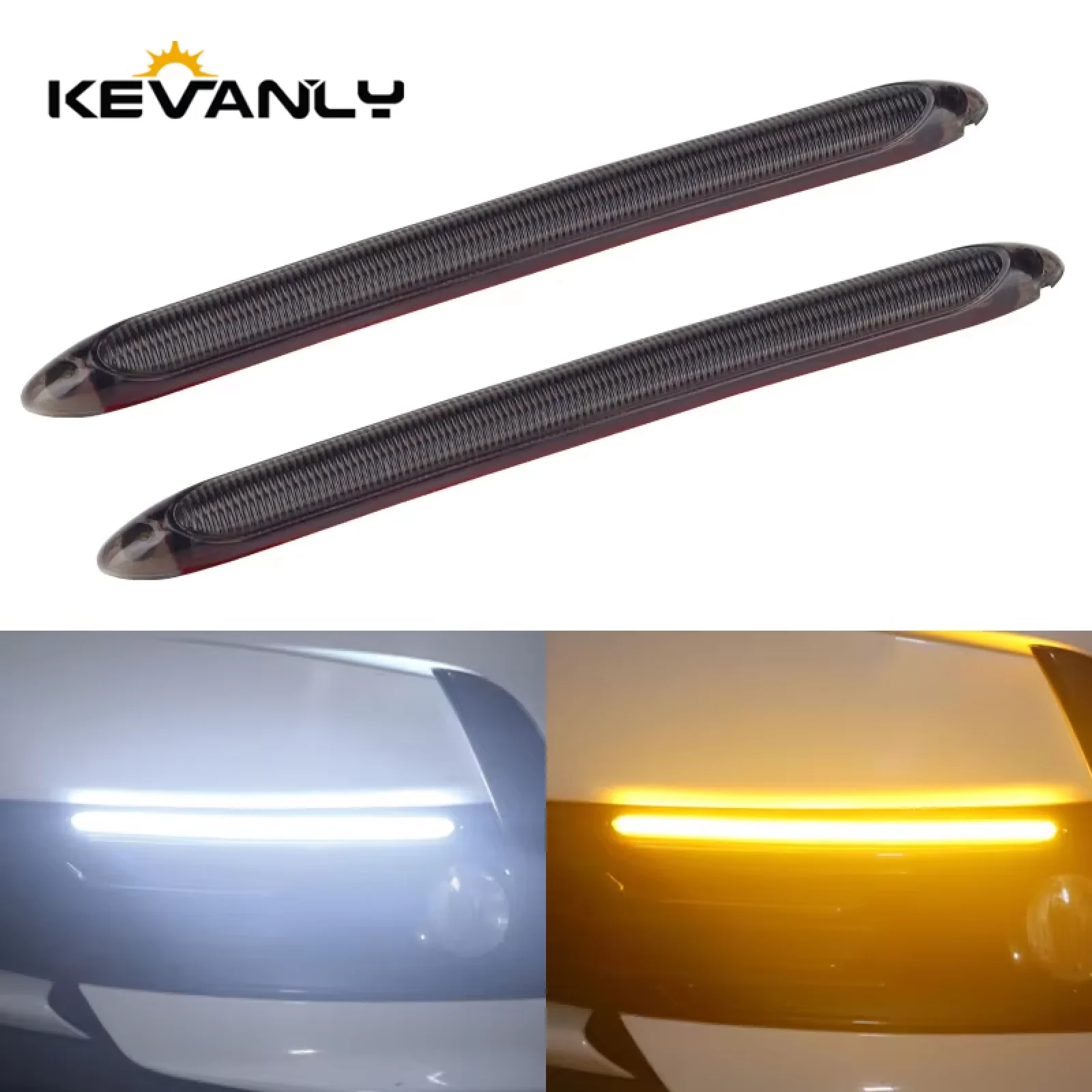 

2X Car LED Daytime Running Light Scan Waterproof Car headlights Sequential Turn Signal Yellow Flow Day Light drl for cars DC12v