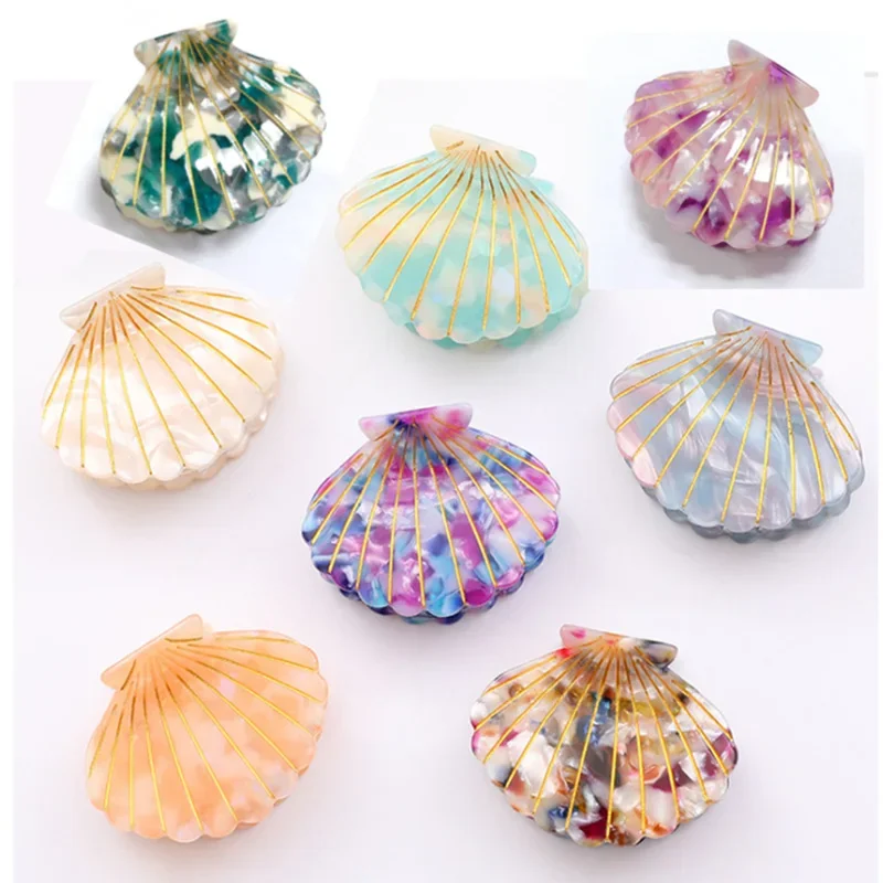 

Korean Fashion Seashell Acetate Hair Clips Minimalist Female Hair Accessories