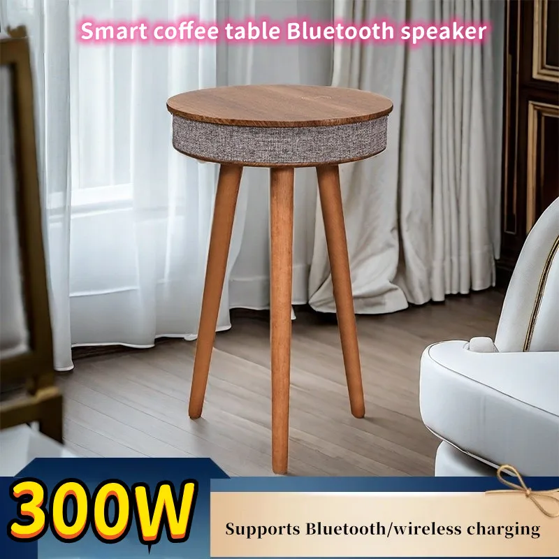 

300W Home Theater HIFI Bluetooth Speaker Wireless Charging Subwoofer Small Round Table Suitable For Computer TV Phone Speakers