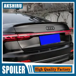 Dla nowego Audi A6 C8 2019 2020 2021 Spoiler wysokiej jakości ABS samochód Trunk Lip Wings ogon Spoiler A6 akcesoria dedykowane dekoracji