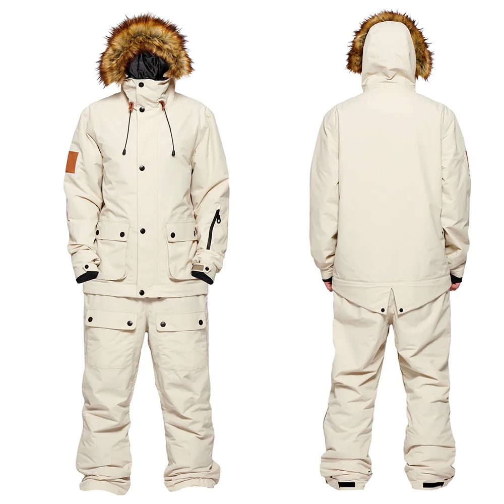 Men Ski Suit Cross-Country Clothes Snowboard Jumpsuit One Piece Waterproof Snow Skii Suit Softshell Jacket Ski Set Ski Snow Wear