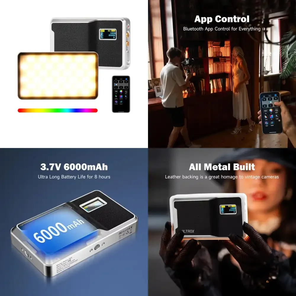 

VILTROX 08X 6000mAh RGB Video Light with App Control for Camera Portable All-Metal LED Photography Lighting