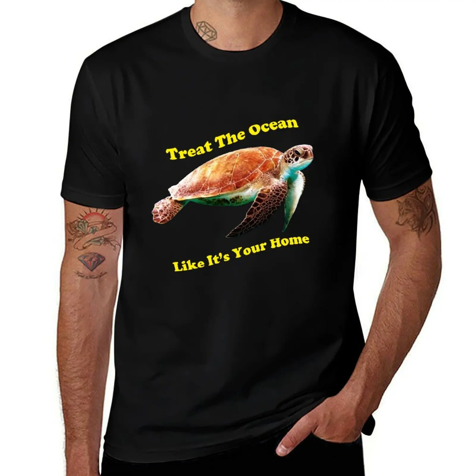 Treat The Ocean Like It's Your Home T-Shirt High Elasticity Sports Tee Shirt T-Shirt